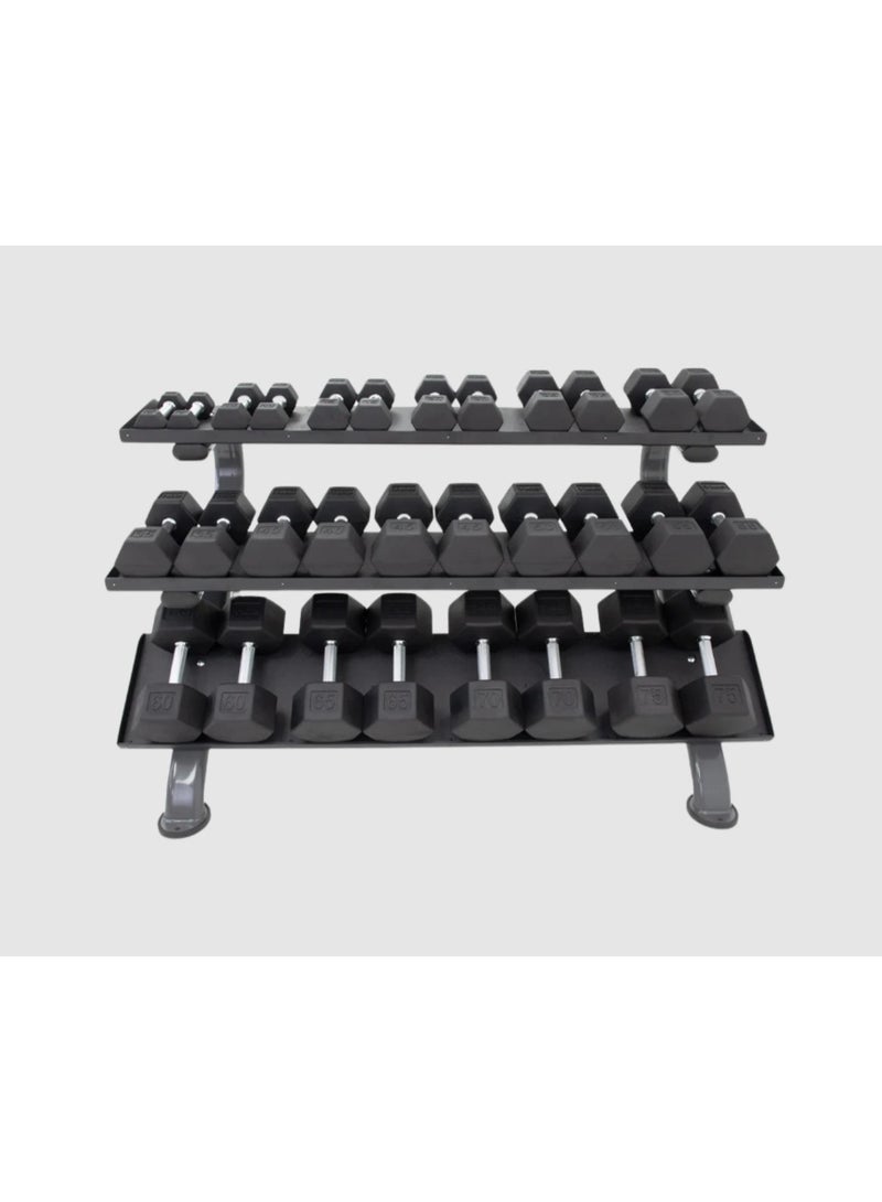 TKO 3-Tier Dumbbell Rack | Heavy Duty Storage Stand for 15 Pairs – Gym Equipment Organizer